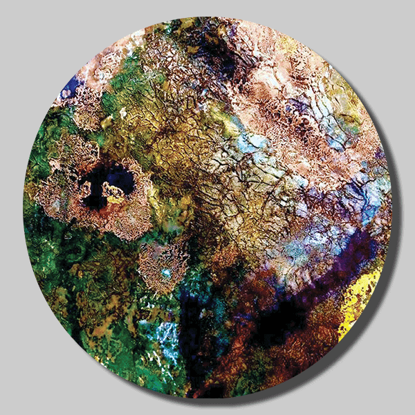 Last Bloom On Earth 11″ / 16″ / 20″ Round Giclee On High Gloss Metal By: Liz London