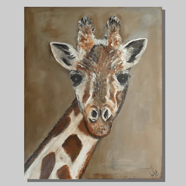 Giraffe 11″ x 14″ / 16″ x 20″ / 24″ x 30″ / 30″ x 40″ Giclee On High Gloss Metal By: Barbara Fitzgerald