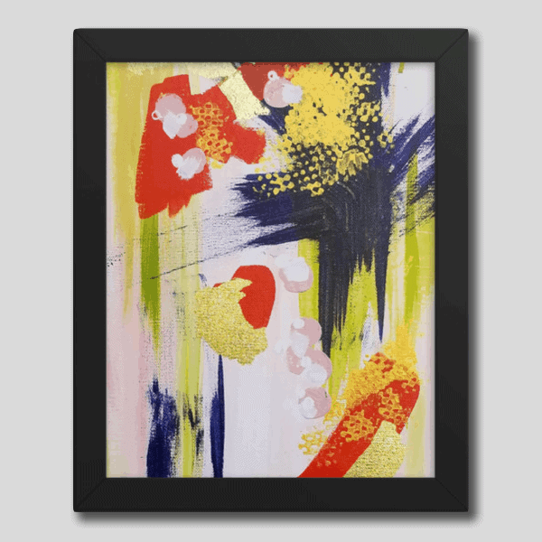 “Gold Star 2” Abstract Framed Poster