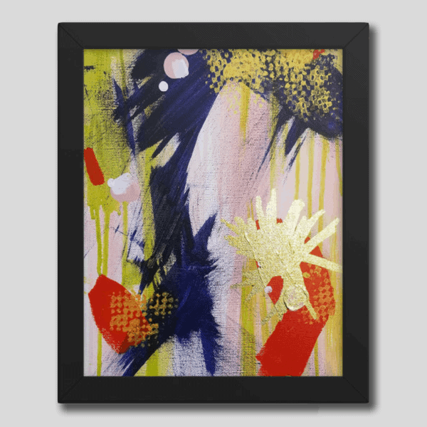 “Gold Star 1” Abstract Framed Poster