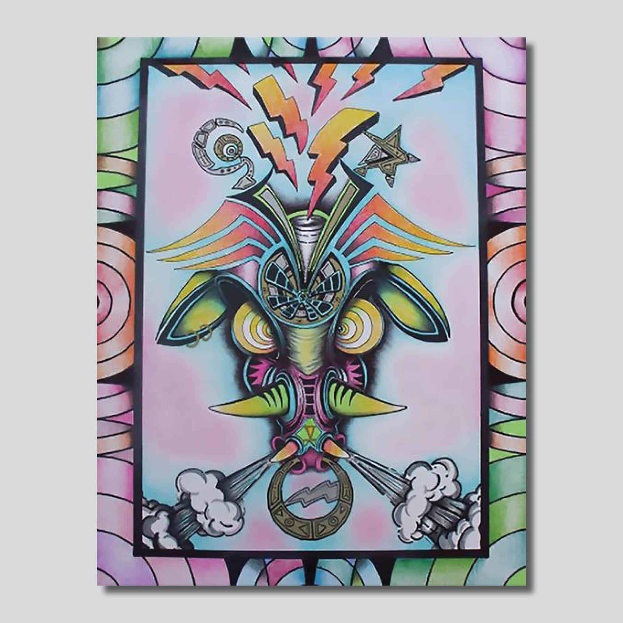 Horn Frog 8.5″ x 11″ Giclee On High Gloss MetalBy: Ken Caperton