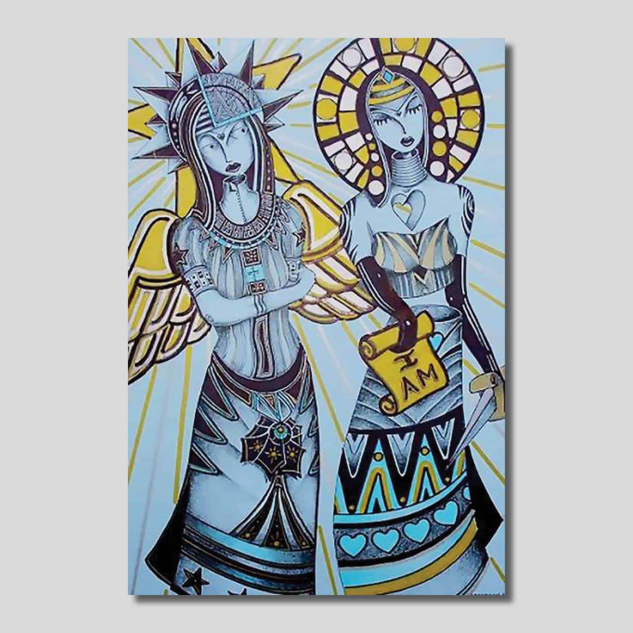 “I AM” Protected By Angels 12″ x 18″ Giclee On High Gloss MetalBy: Ken Caperton