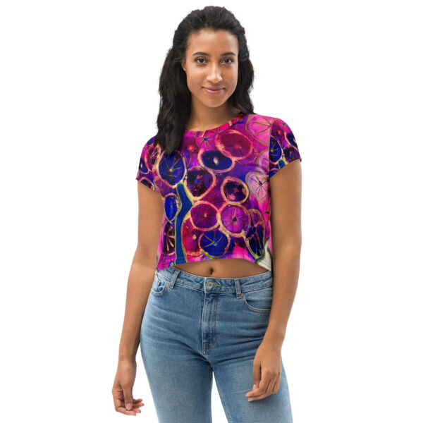 Dripping Dahlias<br> Art Crop Tee - Image 3