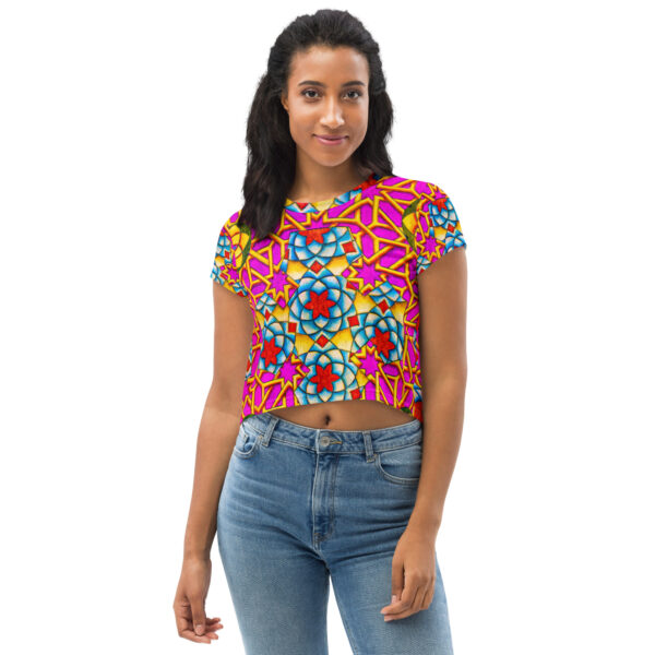 Flower Power<br> Art Crop Tee - Image 3